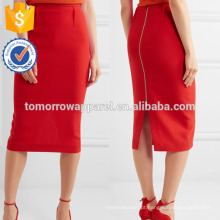 Nova Moda Red Wool-crepe Saia Lápis DEM / DOM Fabricação Atacado Moda Feminina Vestuário (TA5085S)